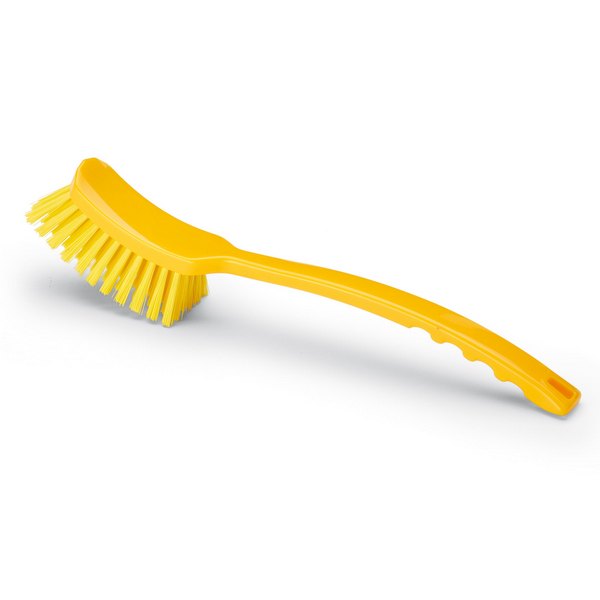 Щётка для мытья, длинная, 450 мм, жёсткий ворс, жёлтая