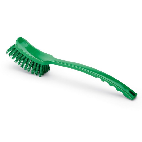 Щётка для мытья, длинная, 450 мм, жёсткий ворс, зелёная
