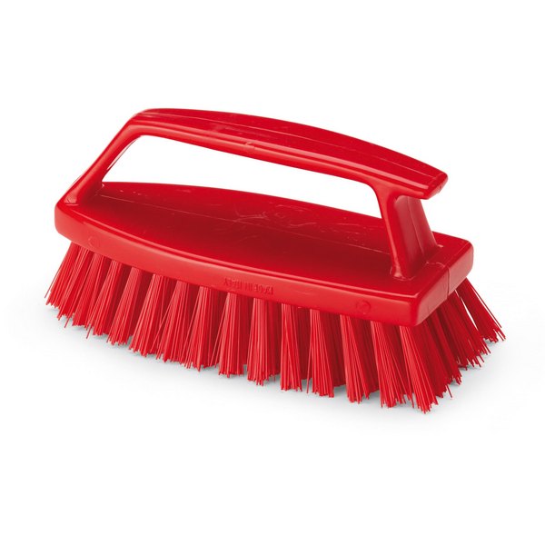 Щётка с держателем, 155 мм, жёсткий ворс, красная
