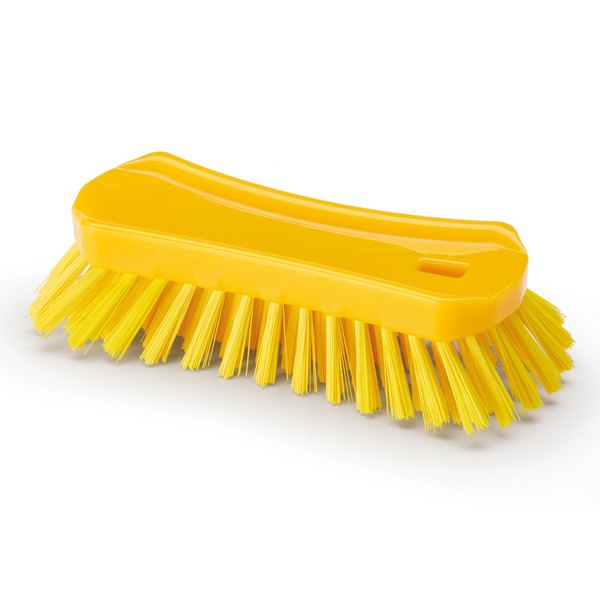 Щётка скребковая, 230 мм, жёсткий ворс, жёлтая