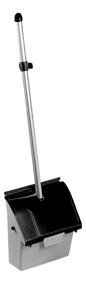 Совок Clip с черной крышкой, пластик с рез профилем и алюм. ручкой, серый