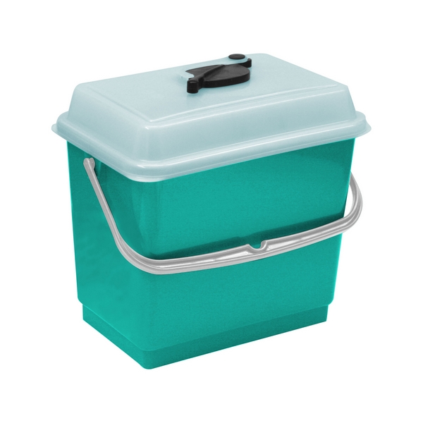 Ведро 4 л., зеленое, с крышкой, для одноразовых салфеток, 10 шт.