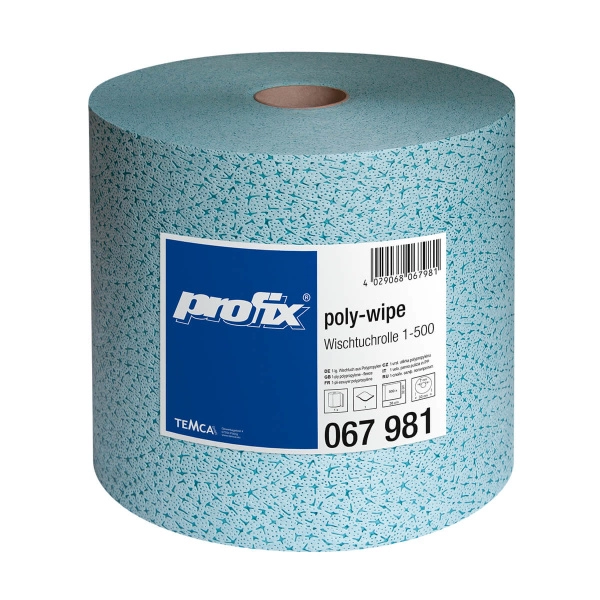 Салфетки Poly-Wipe, голубой, рулон