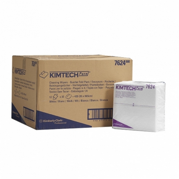 Протирочные салфетки Kimtech pure - Сложенные в 1/4 / Белый