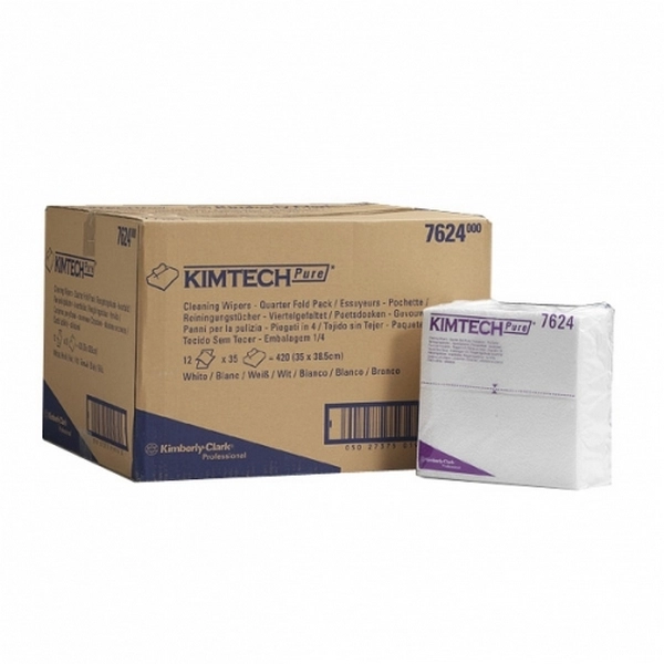Протирочные салфетки Kimtech pure - Сложенные в 1/4 / Белый