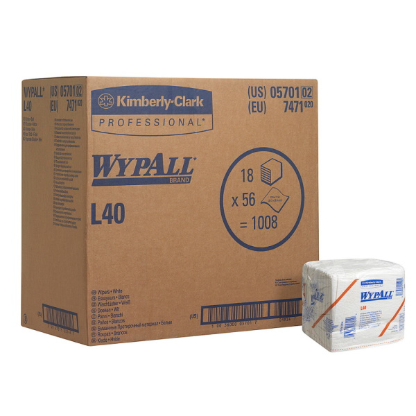 Протирочные салфетки Wypall L40 - Складной / Белый