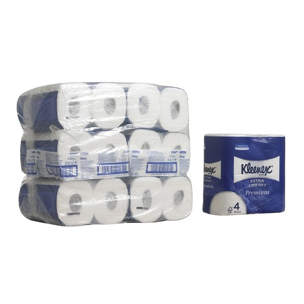 Туалетная бумага  в стандартных рулонах Kleenex Premium Extra Comfort четырёхслойная (24 рулона х 19,2 метра)