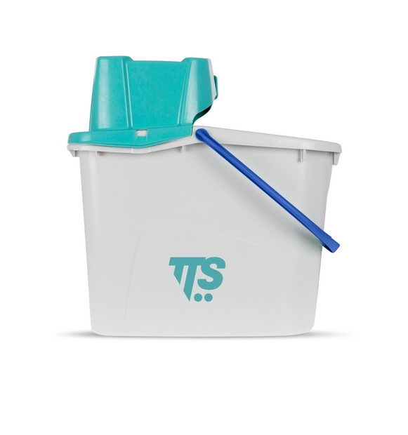 Ведро UNI JUNIOR с зелёным отжимом и синей ручкой, 14 Л