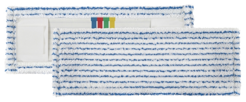 Моп  Soft Striat, с карманами для влажной уборки, микрофибра, 40 см., белый-синий