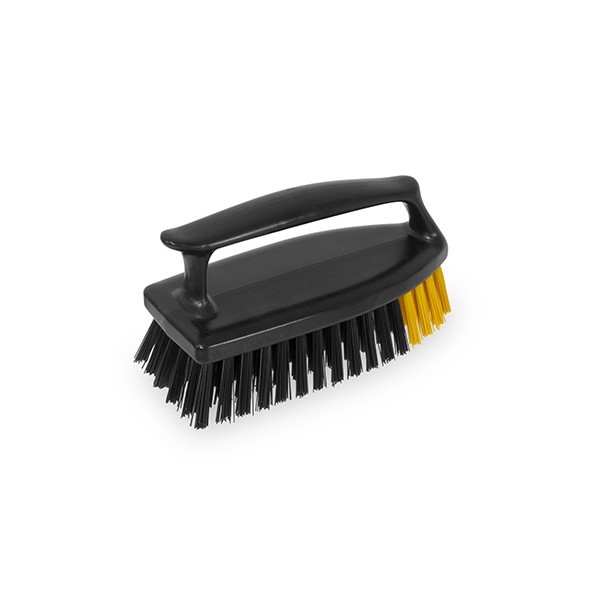Щётка с держателем, 170 мм, жёсткий и мягкий ворс, чёрная