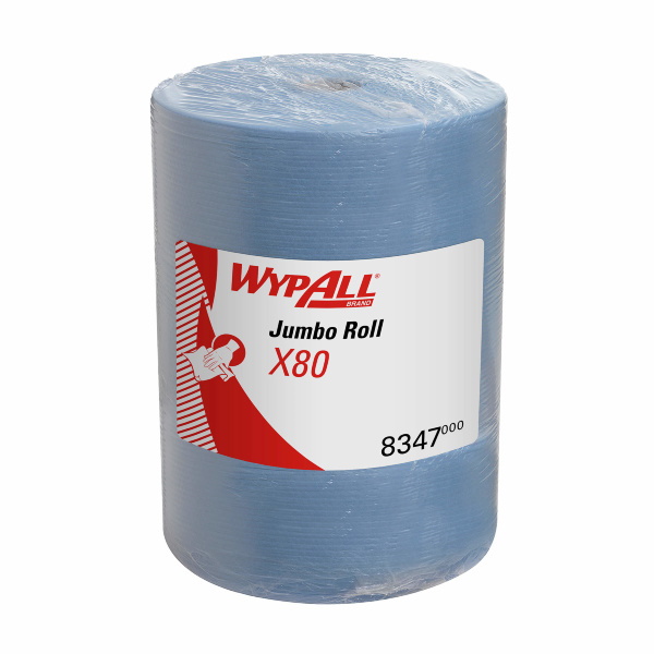 Салфетки Wypall X80 - Большой рулон / Голубой/ Синий