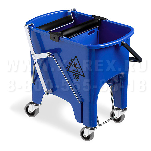 Ведро с отжимом на колесиках Squizzy Roll, 15 л., синее