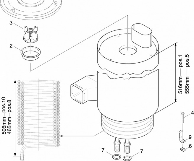 Змеевик HDS 695\895 нерж.