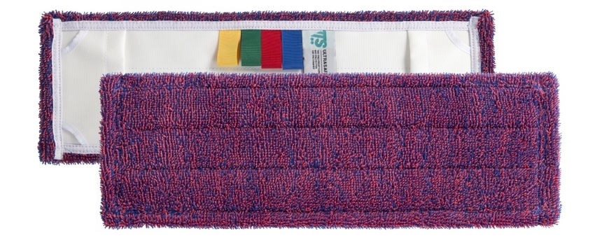 Моп Wet Disinfection  ULTRASAFE с карманами, цвет красно-синий, размер 40*13 см