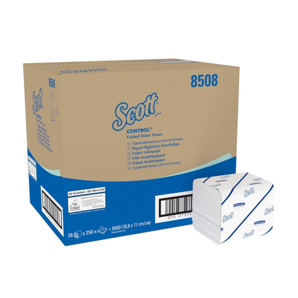 Туалетная бумага в пачках Scott двухслойная (36 пачек х 250 листов)