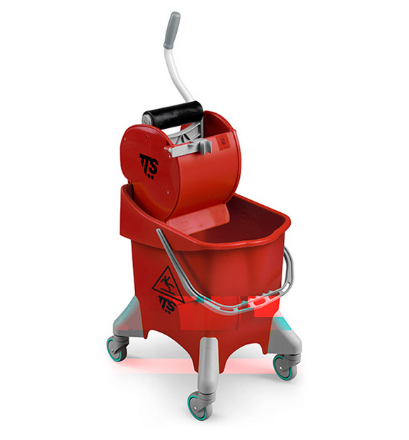 Ведро с отжимом Pile Dry, 30 л., красное, на колесах