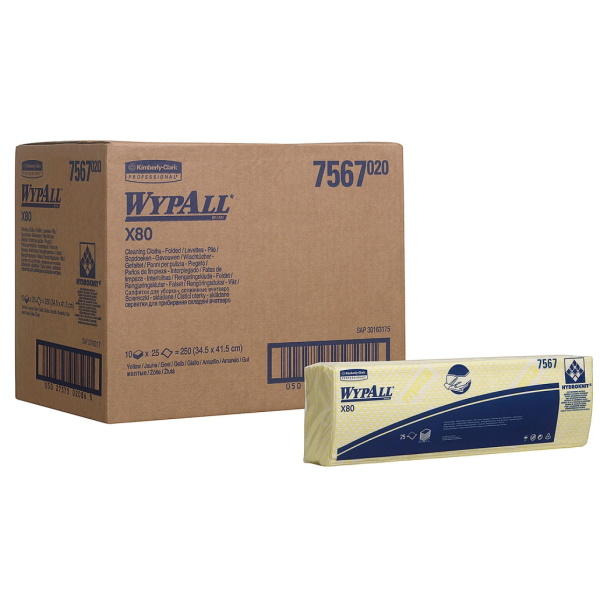 Салфетки Wypall X80 - Сложенные / Желтый