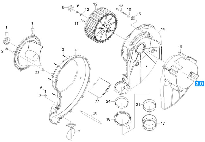 Крышка вентилятора HDS 7/12, HDS 8/17