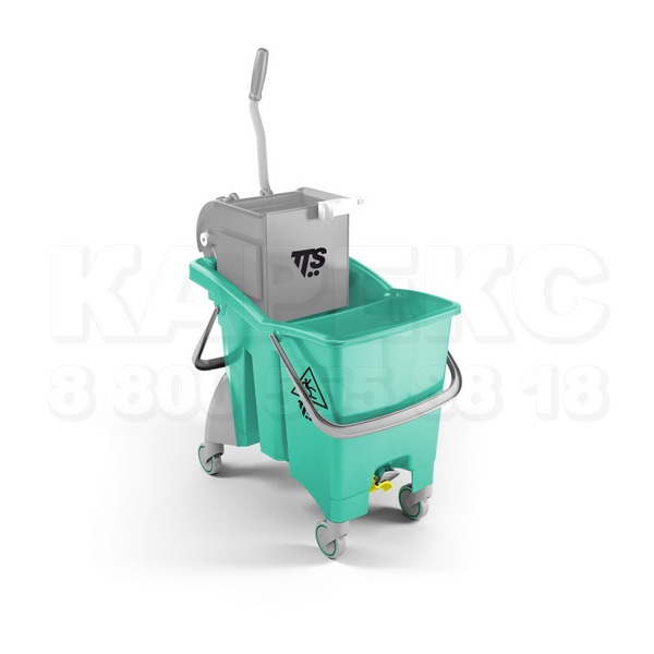 Ведро Action Pro O-Key, 30 л., зеленое, с отжимом, на колесах