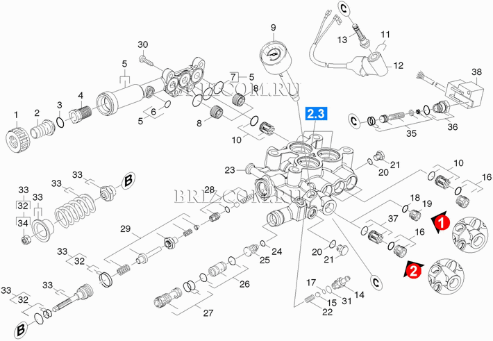 Сопловая вставка низкого давления HD