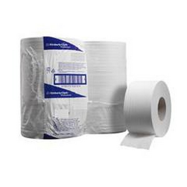 Туалетная бумага  в больших рулонах Unbranded Mini Jumbo белая двухслойная (12 рулонов x 200 метров)