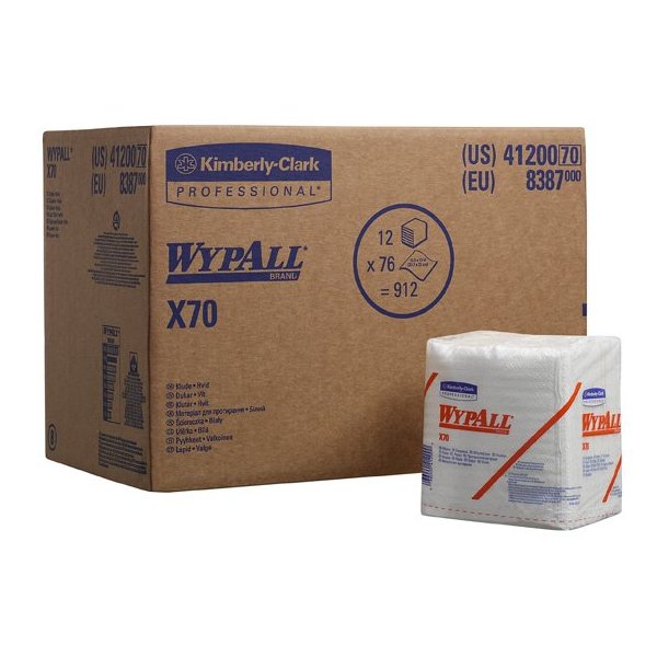 Cалфетки Wypall X70 - Сложенные в 1/4 / Белый