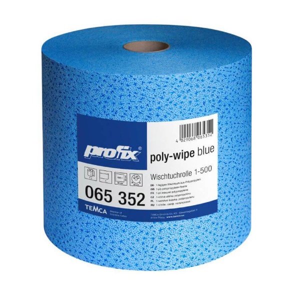 Салфетки Poly-Wipe Plus, синий, рулон