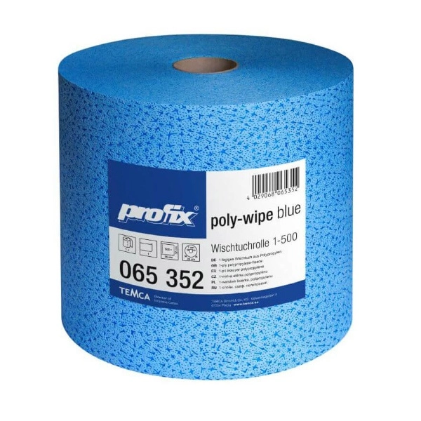 Салфетки Poly-Wipe Plus, синий, рулон
