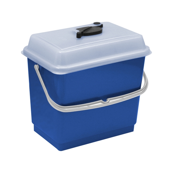 Ведро 4 л., синее, с крышкой, для одноразовых салфеток, 10 шт.
