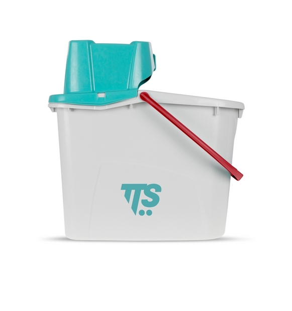 Ведро UNI JUNIOR с зелёным отжимом и красной ручкой, 14 Л