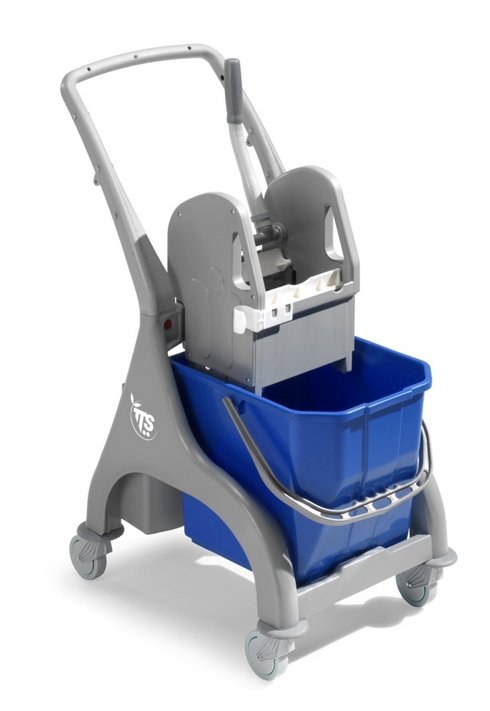 Уборочная тележка Nick 25 с U-образной пластиковой ручкой и отжимом Тес, колеса d 80 мм., 1-ведерная