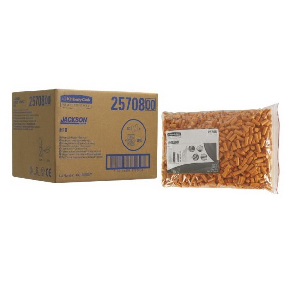 Комплект   KleenGuard® H10  для заправки диспенсера одноразовых беруш H10 без шнурка, оранжевых.