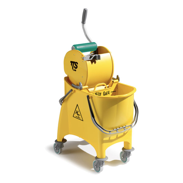 Ведро с отжимом Witty Dry, 30 л., желтое, на колесах