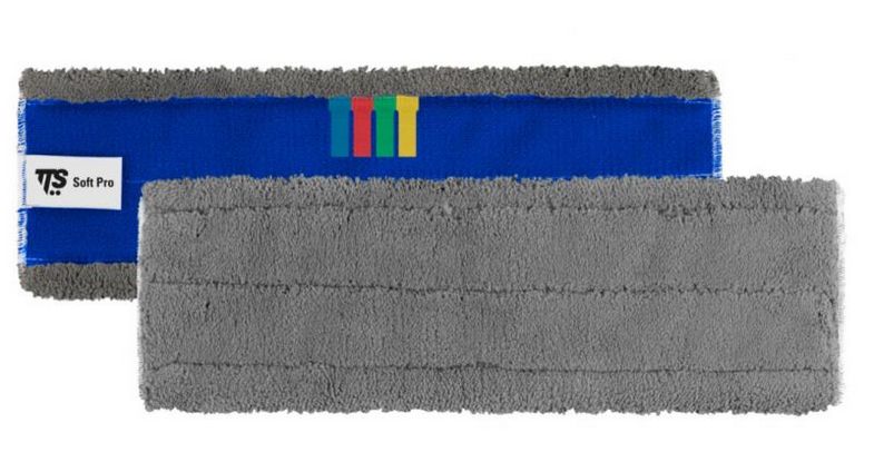Моп на липучке Soft Pro из микрофибры для сухого/влажного использования, 60х15 см, серый
