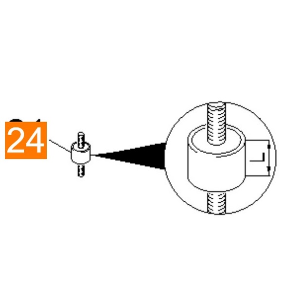 АМОРТИЗАТОР ВАКУУМНОГО МОТОРА 2XM6 D20 H12