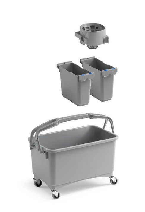 Комплект Eroy E-06 Ведро для уборки туалета БЕЗ колес, 28 л, c 2-мя контейнерами и отжимом, серое