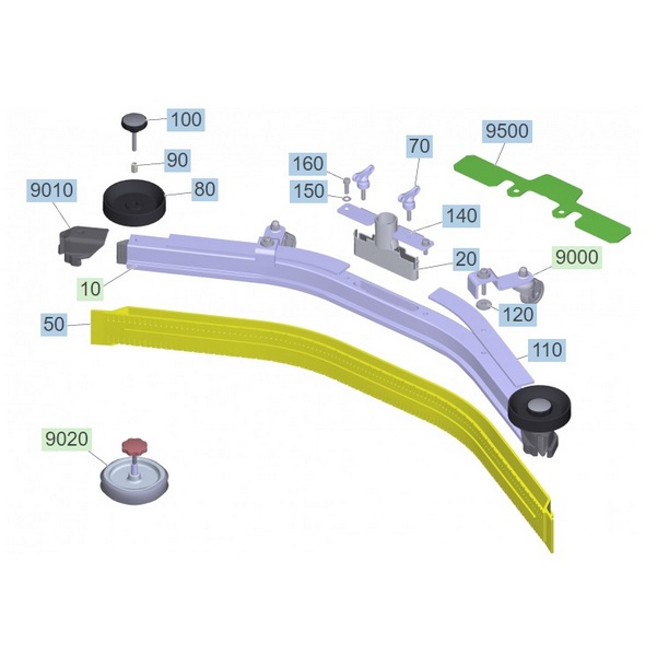 ВСАСЫВАЮЩАЯ БАЛКА, ИЗОГНУТАЯ, 1100 ММ