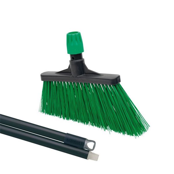 Щётка ANGLE RUSTIC для уборки вне помещений, рукоятка 130 см, диаметр 24 мм, зелёная