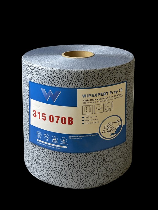 Протирочный материал Wipexpert Meltblown в рулоне, голубой, 500 листов
