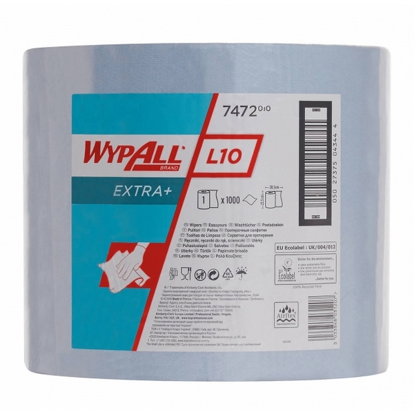 Протирочные салфетки Wypall L10 extra - Большой рулон / Синий