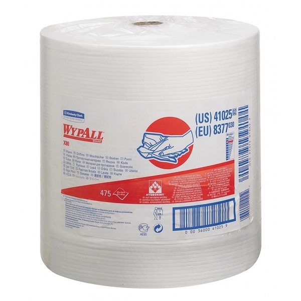 Салфетки Wypall X80 - Большой рулон / Белый