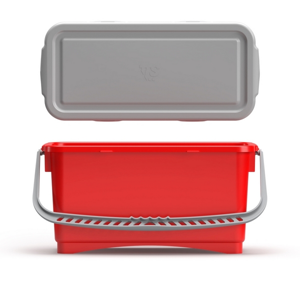 Прямоугольное ведро Hermetic 20 л., с герметичной крышкой, красное