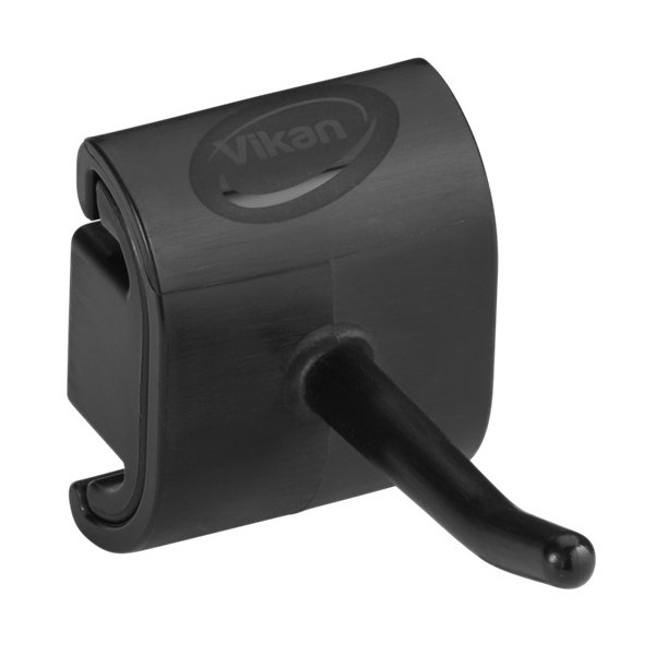 Крепление гигиеничное настенное и одинарный крюк, 41,5 мм, чёрное