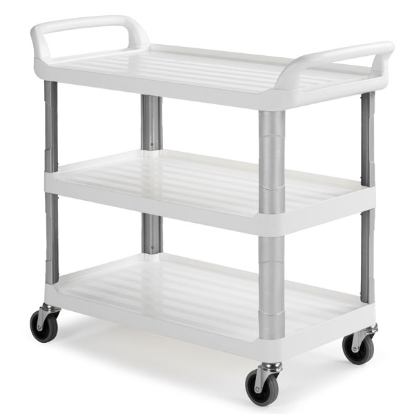 Сервисная тележка Shelf 3800W — с тремя полками, 98x50x111 см, белая