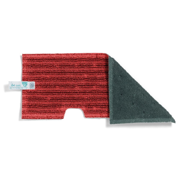 Моп двухсторонний, микрофибра, негладкие поверхности и абразив, красный