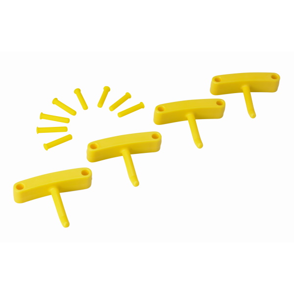 Крючок к настенным креплениям арт. 1017 и 1018, 140 мм, 4 шт., жёлтый