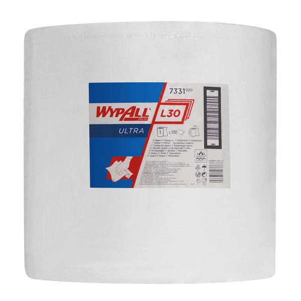 Протирочные салфетки Wypall L30 ultra, Jumbo Roll - Extra Long / Wide / Белый