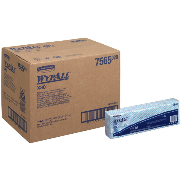 Салфетки Wypall X80 - Сложенные / Синий