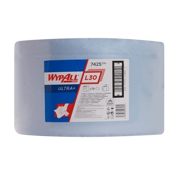 Протирочные салфетки Wypall L30 ultra+  Рулон, Jumbo / Синий