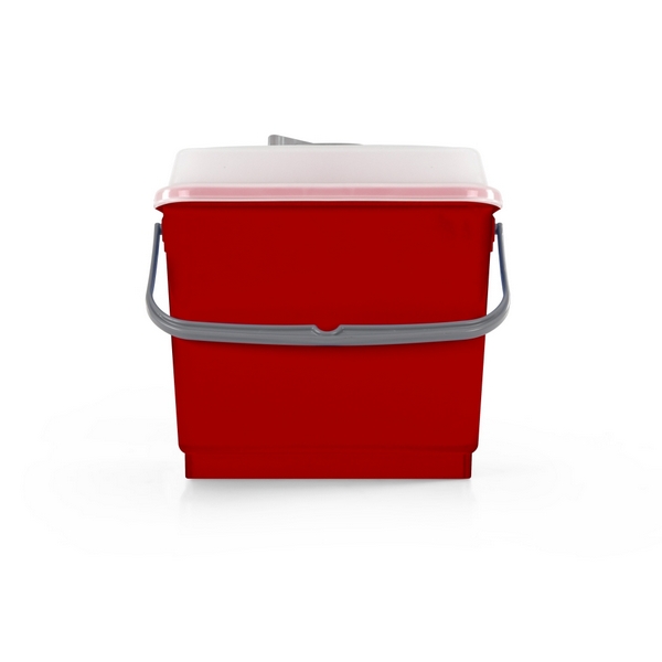 Ведро 4л, красное, с герметичной крышкой для одноразовых пропитанных салфеток